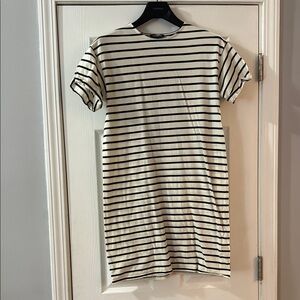 Express Black and Cream Striped Dress